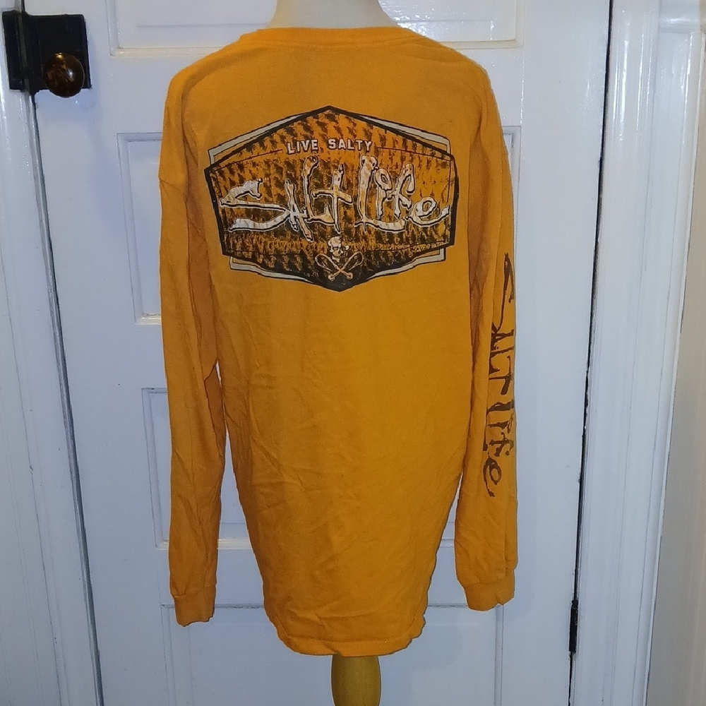 Salt Life Men's Orange Long Sleeve Shirt